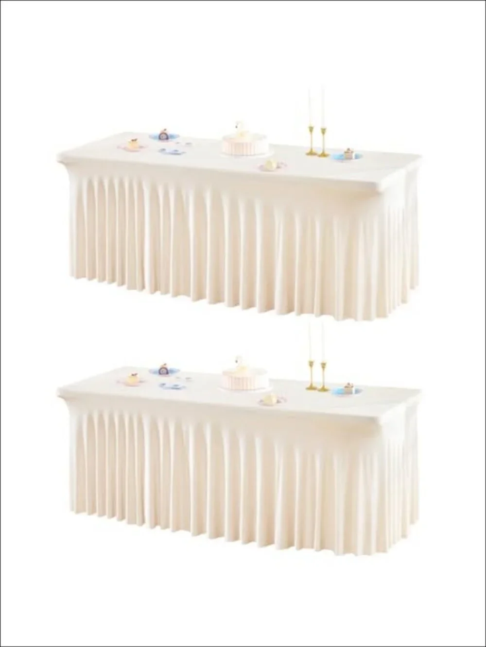 2 Pack Spandex Fitted Tablecloth 6ft Rectangle Stretch Table Cover